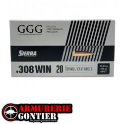 Munition GGG 308 168 Gr Sierra HPBT Match King par 20