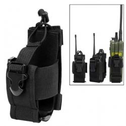 Étui Tactique Réglable pour Talkie-Walkie - Système Molle en Nylon 600D Noir