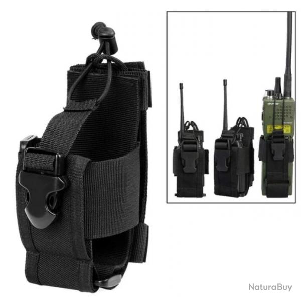 tui Tactique Rglable pour Talkie-Walkie - Systme Molle en Nylon 600D Noir