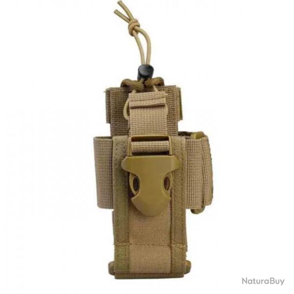 tui Tactique Rglable pour Talkie-Walkie - Systme Molle en Nylon 600D Tan