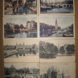 Carte postale ancienne, 25 pièces, Netherlands - Amsterdam, Leiden, Haarlem, Rotterdam 1900's