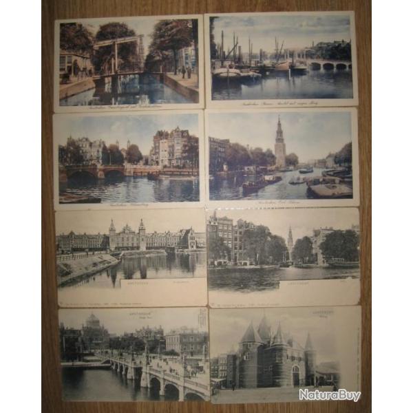 Carte postale ancienne, 25 pices, Netherlands - Amsterdam, Leiden, Haarlem, Rotterdam 1900's