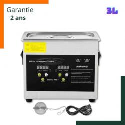 Nettoyeur ultrasonique 3L - Réservoir inox, 40 kHz, 0-80°C Garantie 2 ans et Livraison rapide