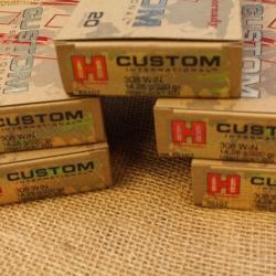 5 boites Hornady Custom calibre 308W, 220 grain InterLock