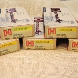 5 boites Hornady Custom calibre 308W, 150 grain SST