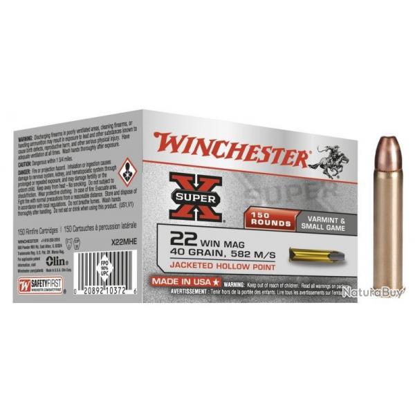 WINCHESTER cal.22 Magnum Hollow Point 40 gr /150