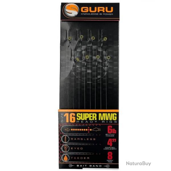 GURU BAS DE LIGNE SUPER MWG BAIT BANDS 4"/10CM GURU 0,17mm 16 4''/10cm