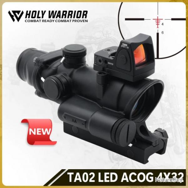 Holy Warrior Lunette De Vise TA02 ACOG BK 4x32 Paiement en 3 ou 4 fois - LIVRAISON GRATUITE !!