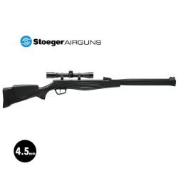 CARABINE AIR COMPRIME STOEGER RX20 - Plombs 4,5 mm 19.9J Noir Lunette 4x32 et Silencieux S3