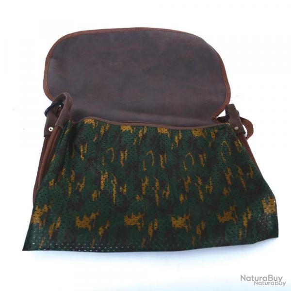 Carnier cuir haute qualit, motif bcasse 38 x 30cm