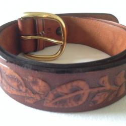 Ceinture Cuir Repoussé Western USA Taille 34'' ou 84 à 93 centimètres