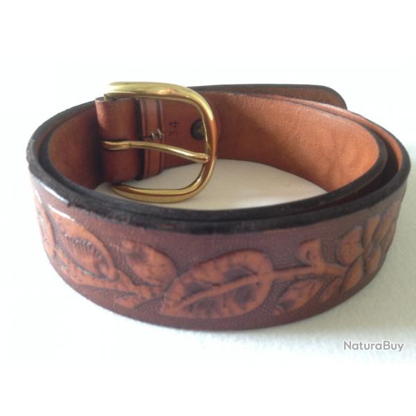 Ceinture Cuir Repouss Western USA Taille 34'' ou 84  93 centimtres