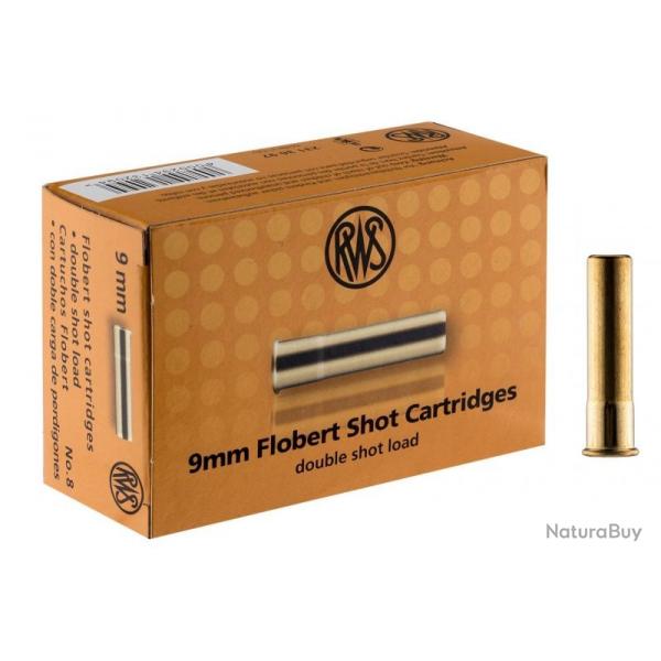 Cartouches double charge RWS 9mm Flobert /50 (plombs N8)