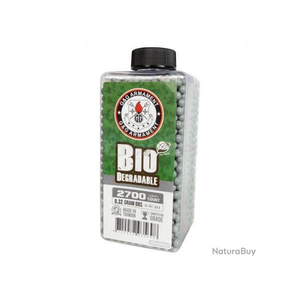 Billes BIO 0.32gr Grise - G et G - bouteille de 2700