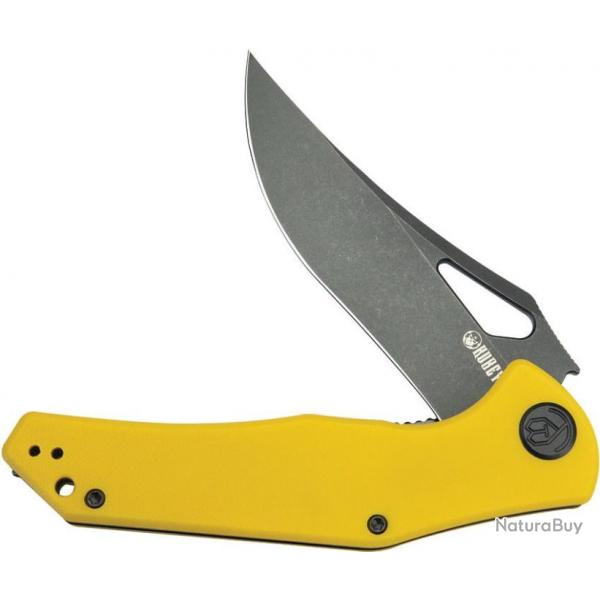 Couteau Kubey Phemius Yellow Manche G10 Lame Acier 14C28N Blk IKBS Linerlock Clip KUB149E