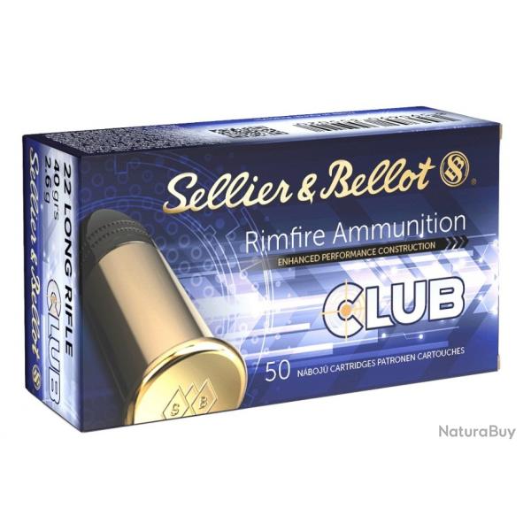 MUNITION SELLIER/BELLOT , CLUB LRN , CALIBRE:22LR. Lot de 100 cartouches.