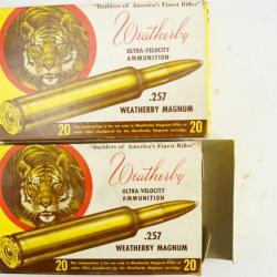 Munition de collection lot vrac 257 Weatherby Magnum (40)