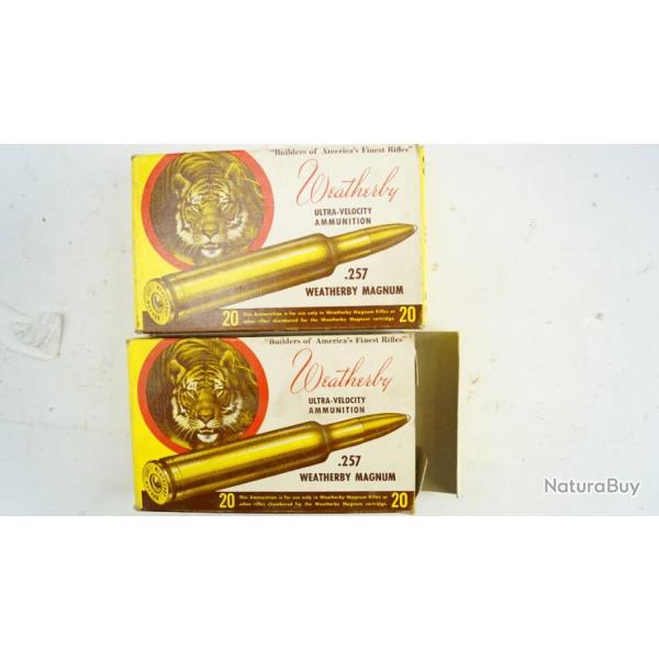 Munition de collection lot vrac 257 Weatherby Magnum (40)