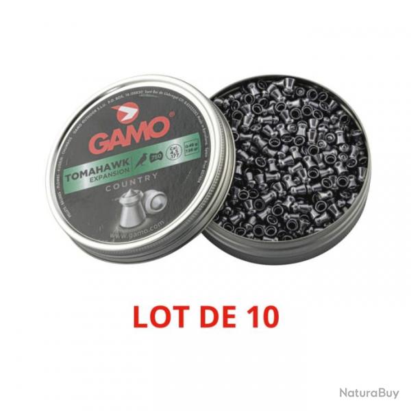 Lot de 10 - Plombs Gamo Tomahawk Expansion calibre 4.5 mm