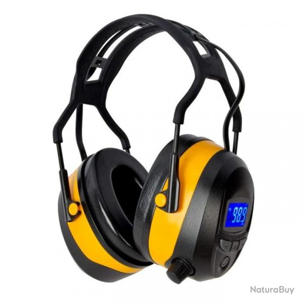 Casque de protection auditive avec radio/Bluetooth / MP3 29 dB - Pour homme et femme - Jaune