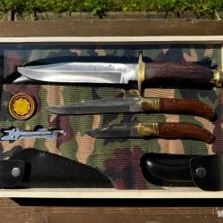 Coffret couteaux de chasse Léopard 7 pièces -