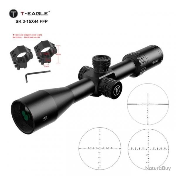 T-EAGLE SK 3-15x44 FFP Tactical Caza Riflescope Spotting Scope for Hunting Illumination Reticle Air 