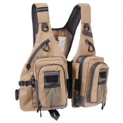 Gilet de pêche Reel Gear BASSDASH FV12 - Light Khaki