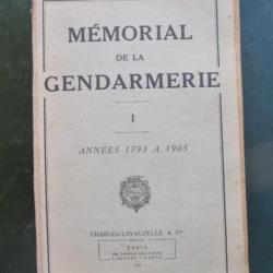 MEMORIAL DE LA GENDARMERIE - 5 VOLUMES - 1793 - 1950