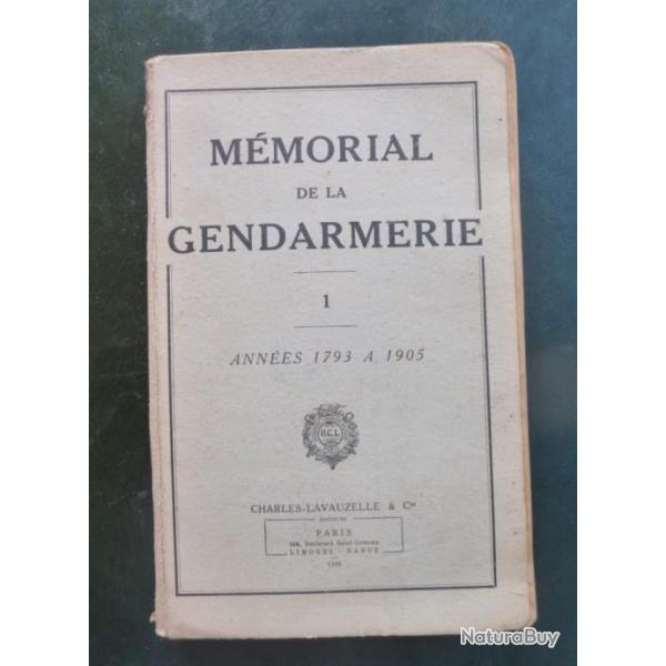 MEMORIAL DE LA GENDARMERIE - 5 VOLUMES - 1793 - 1950