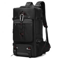 Sac à Dos Voyage 56-75L pour Week-End Pour Femmes Et Hommes Avec Port De Chargement USB Noir