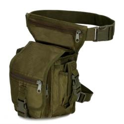 Sac de Taille Tactique Nylon 1000D Chasse, Randonnée, Camping Ceinture réglable multi-poches Vert