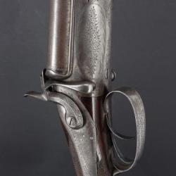 FUSIL CHASSE A SYSTEME BREVET ALEXANDER HENRY 1895 - 1909 CALIBRE 12/65 76CM DAMAS - ROYAUME-UNI XIX