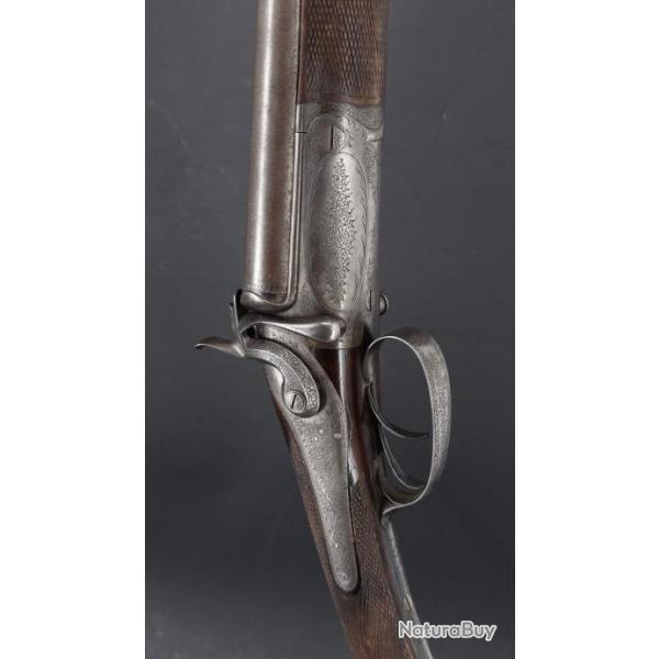 FUSIL CHASSE A SYSTEME BREVET ALEXANDER HENRY 1895 - 1909 CALIBRE 12/65 76CM DAMAS - ROYAUME-UNI XIX