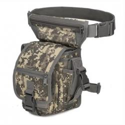 Sac de Taille Tactique Nylon 1000D Chasse, Randonnée, Camping Ceinture réglable multi-poches ACU