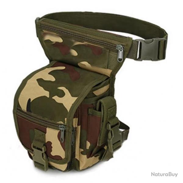 Sac de Taille Tactique Nylon 1000D Chasse Randonne, Camping Ceinture rglable multi-poches Jungle C