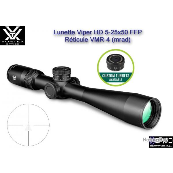 Lunette VORTEX Viper HD 5-25x50 FFP - Rticule VMR-4 Mrad