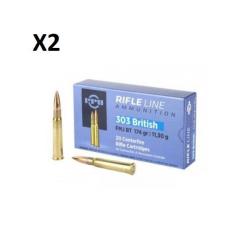 Lot de deux boîtes PPU 303 BRITISH FMJ BT 174gr