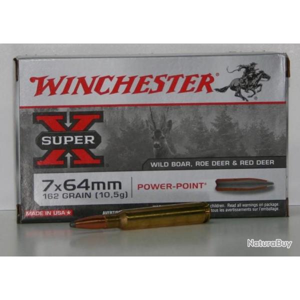 MUNITIONS WINCHESTER POWER POINT 162GR CAL. 7X64 X20