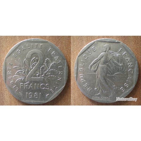 France 2 Francs 1981 Piece Semeuse Franc