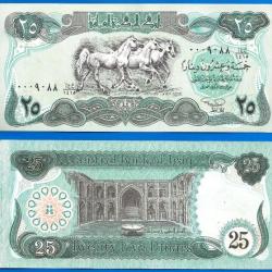 Iraq 25 Dinars 1990 Neuf Irak Chevaux Cheval Billet Dinar