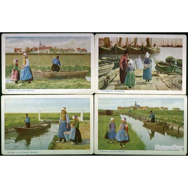 Carte postale ancienne 12 pcs Netherlands - Volendam, Marken 1900s