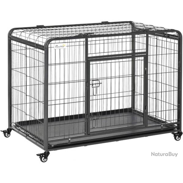 Cage pour chiens Pliable Cage de Transport sur roulettes 2 109 x 71 x 78 cm sur roues - Pliable