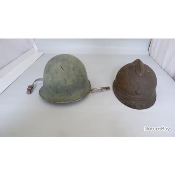 LOT 2 casques adrian 14/18 CASQUE FRANCAIS FRANKI AUBERVILLIERS ; FAIRE OFFRE !