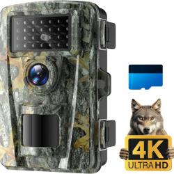 Caméra de Chasse 4K 48MP LED IR 940nm Détecteur de Mouvement Ultra-Rapide Grand angle 100° IP66