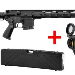 LDT - Pack carabine LDT15 L4S 14.5'' Cal. 223 Rem + point rouge Falke version S + mallette