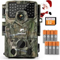 Caméra de Chasse 36MP 4K HD 30fps Infrarouge Grand Angle 120° IP66 Batterie + carte 32GB