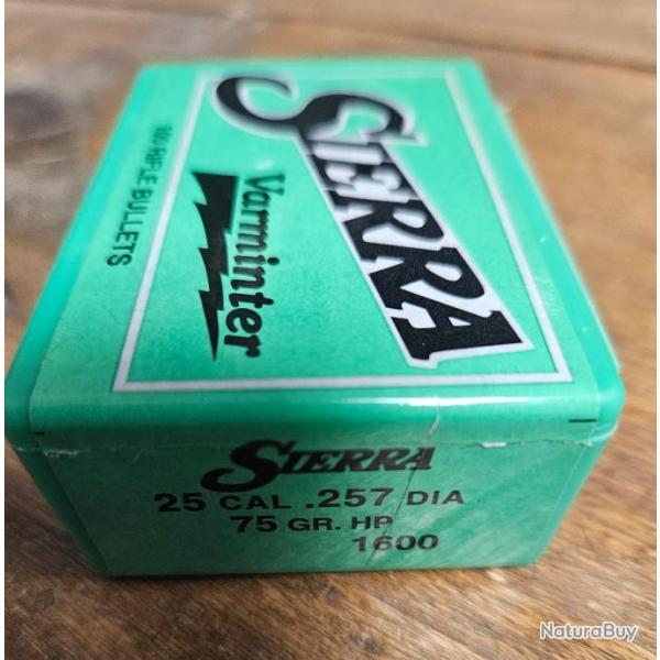 Ogives Sierra 25 CAL.257 75gr HP