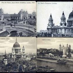 Carte postale ancienne 14 pcs Great Britain - London 1900's