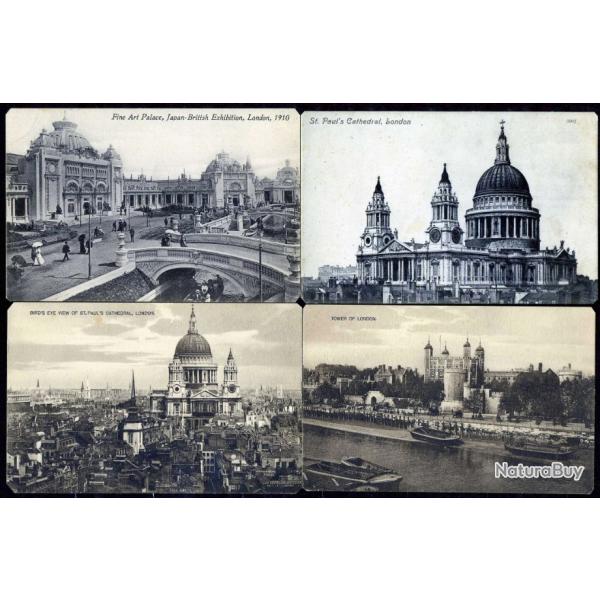 Carte postale ancienne 14 pcs Great Britain - London 1900's