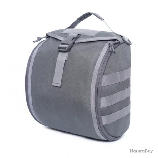 Sac Tactique pour Casque avec Systme MOLLE et Boucle  Dgagement Rapide Gris